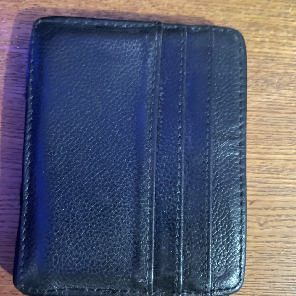 dual fold wallet with change pocket and space for cards